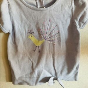 Gymboree Light BlueShort Sleeve Top with Embroidered Bird Details NWT